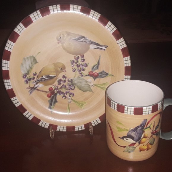 Lenox "Winter Greetings" Salad Plate and Coffee Mug. - Picture 1 of 9